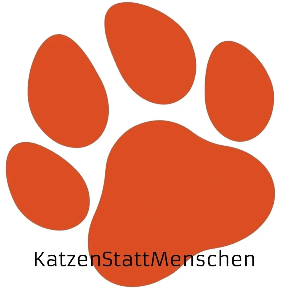Katzenstattmenschen logo: an orange cat's paw