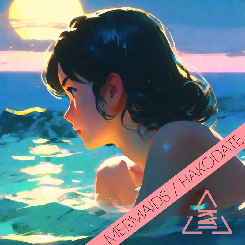 Cover of Mermaids / Hakodate: a girl in the sea at sunset